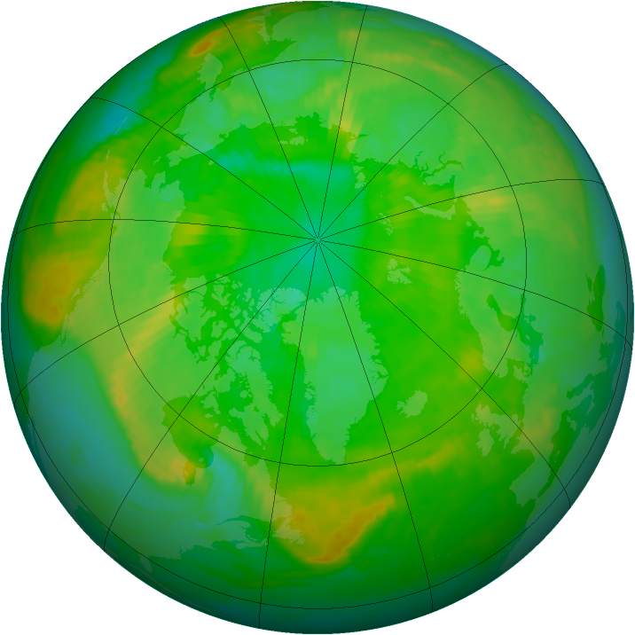 Arctic ozone map for 06 July 1999